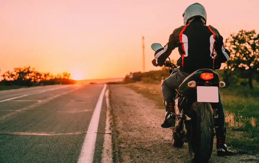 Motorcyclist on the side of the road - Motorcycle Accident Lawyer In Newnan Georgia Law Office Of Julie C Moore